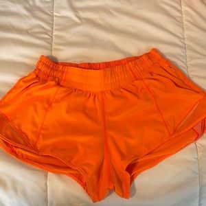 Highlight Orange Lulu Shorts!